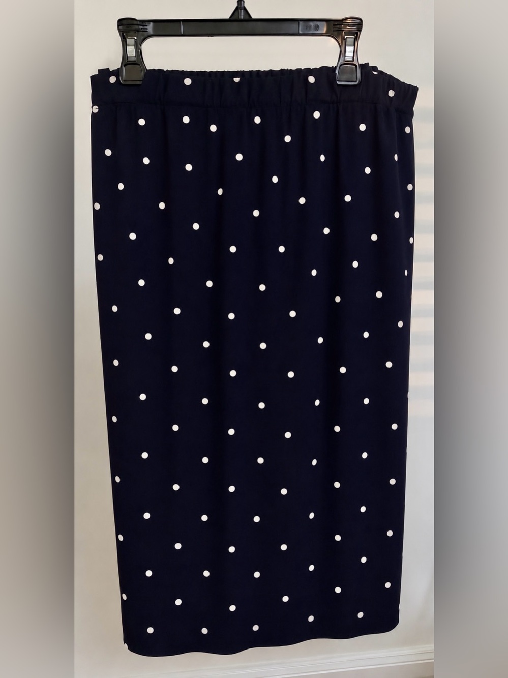 J. Crew Navy Maxi Skirt with White Polka Dots